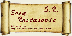 Saša Nastasović vizit kartica